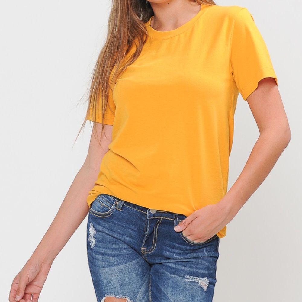 PLAIN ROUND NECK SHORT SLEEVE TOP